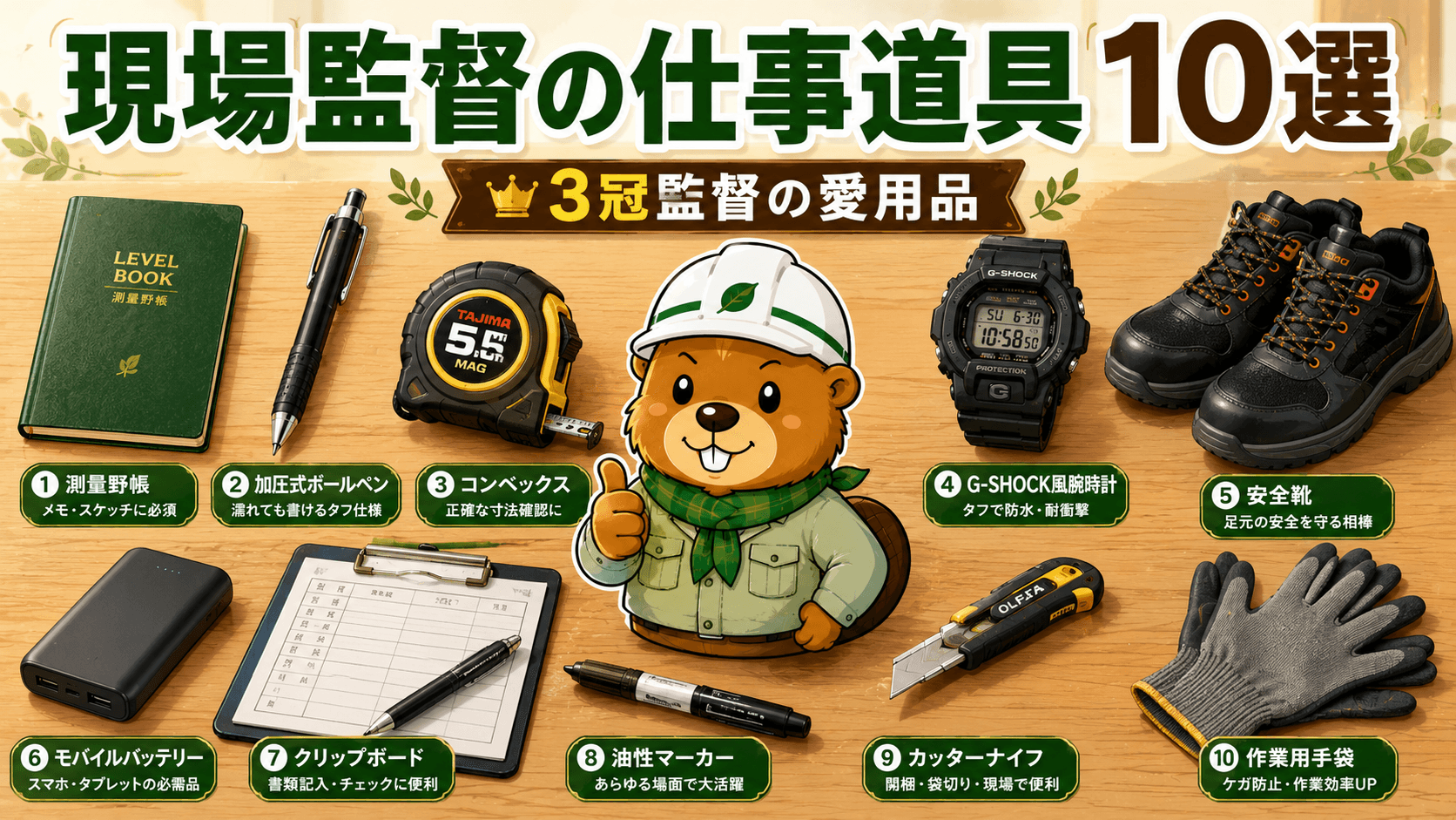 現場監督の仕事道具おすすめ10選【独学3冠監督が現場で使い込んだ愛用品】