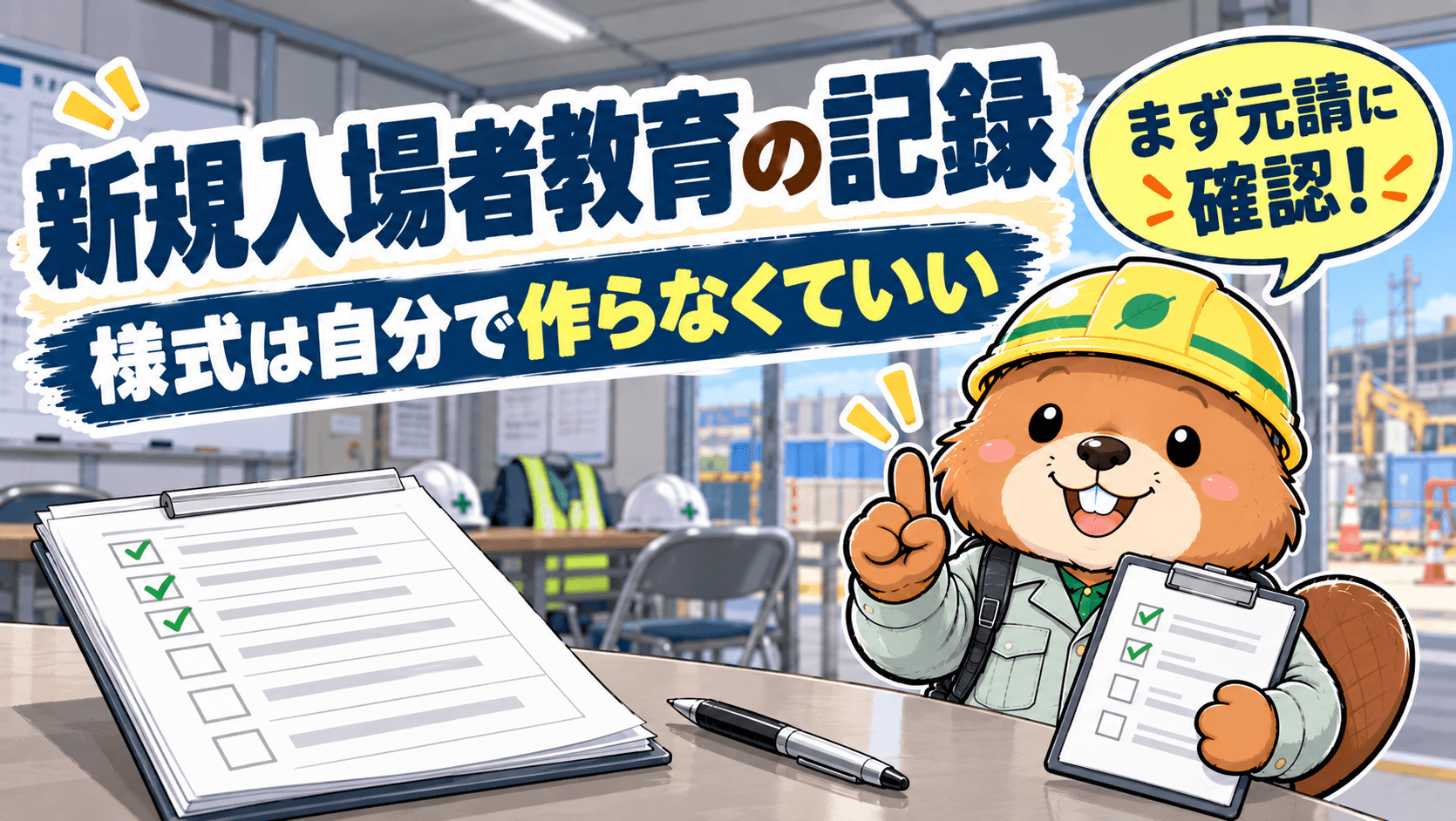 新規入場者教育の記録、何を書けばいい?【空欄ひな形+記入例つき】