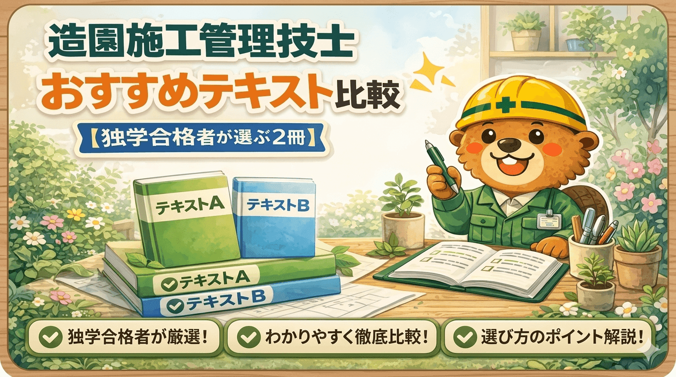 造園施工管理技士 おすすめテキスト・過去問集【独学合格者が選ぶ】